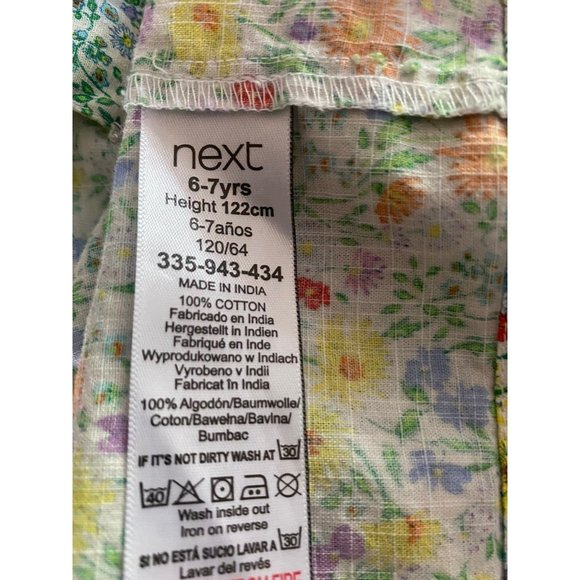 Next UK Floral Pinafore Dress Cotton 5/6/7 See measurements - Picture 10 of 12
